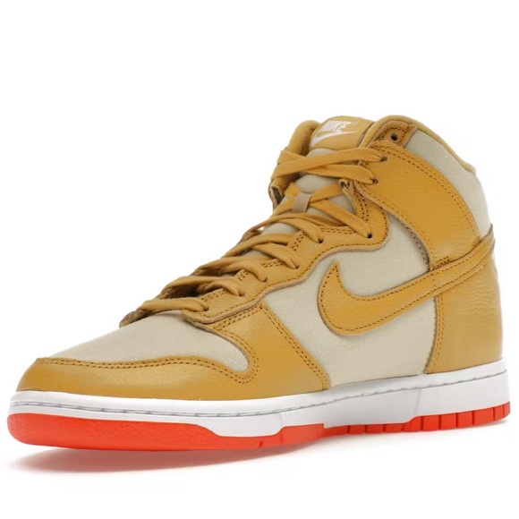 Nike Dunk HI Retro PRM - Wheat Gold/Team Gold - Men’s 10 Women’s 11.5 - Picture 3 of 4